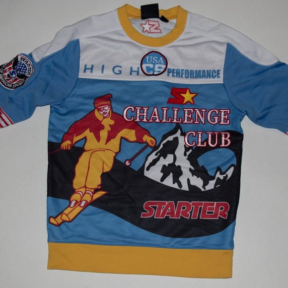 RARE Starter Challenge Club Sweatshirt Black Label Action Ski Size Small Vintage - Picture 2 of 4
